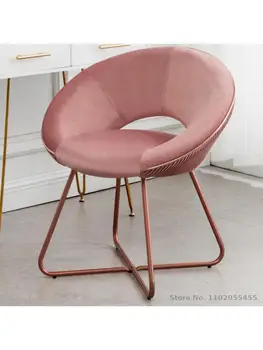 Легкое роскошное сетчатое красное ins кресло для макияжа home lazy bedroom back chair простой маникюрный комод