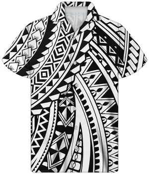 Летние Винтажные Геометрические Гавайские Пляжные рубашки с коротким рукавом, Повседневная блузка для мужчин, рубашка с 3D-графикой, Свободная мужская Уличная одежда