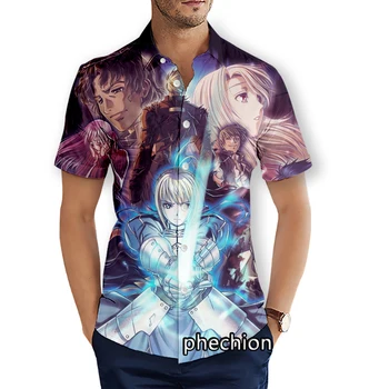 Летние мужские пляжные рубашки phechion с коротким рукавом, повседневные рубашки с 3D принтом Fate/stay Night, модная уличная одежда, мужские топы X52