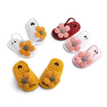 Летние Новые детские сандалии с подсолнухом, мягкая подошва, обувь для малышей 0-1 лет, обувь для маленьких девочек, обувь для маленьких мальчиков