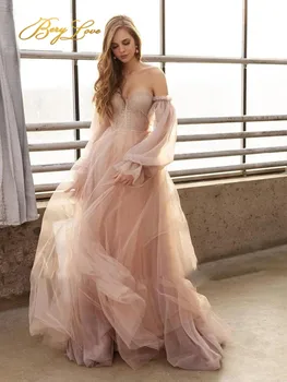 Макси-платье для выпускного вечера с вышивкой Berylove, Длинное вечернее платье с пышными рукавами, повседневные вечерние платья для выпускного, сделанные невестой 2023 г.