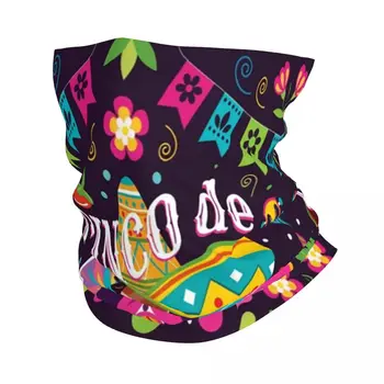 Мексиканские цветы Текстура шеи Гетры Мужчины Женщины УФ-маска для лица Зимняя бандана Шарф для лыж
