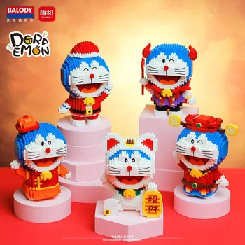 Микро Строительные блоки Doraemon, 3D модель на Хэллоуин, Богатство, Рождественские Мини-кирпичи, фигурка, Собранная игрушка для детских подарков