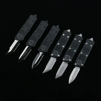 Мини OTF ножи D2 Лезвие 6061-T6 Ручка Фиксированный тактический нож для кемпинга EDC Охотничий инструмент Кухонный нож