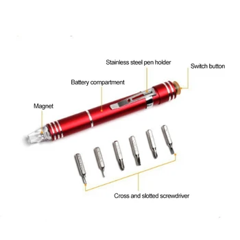 Многофункциональная ручка-фонарик С отверткой Алюминиевые Уличные Инструменты Светодиодный фонарик AG10 ElectronicReplaceable