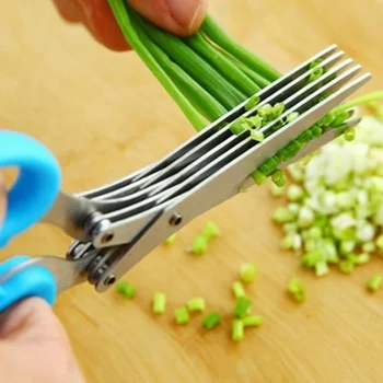 Многофункциональные многослойные ножи из нержавеющей стали, многослойные кухонные ножницы, нож для нарезки зеленого лука, умывалки для трав, специй, Режущий инструмент для приготовления пищи