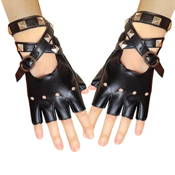 Модные Новые Перчатки с выдалбливанием на половину пальца LeatherUnisex Y2K Harajuku Photo Cool Sleeve Аксессуары для Косплея