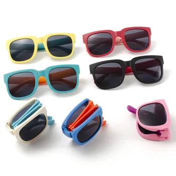 Модные Портативные складные солнцезащитные очки, Детские солнцезащитные очки с защитой от солнца, очки для мальчиков и девочек, Красочные солнцезащитные очки для улицы