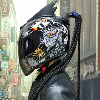 Мотоциклетный полнолицевой шлем Гоночный мотоцикл Двойной Зеркальный шлем со съемной подкладкой Одобренный DOT ddte