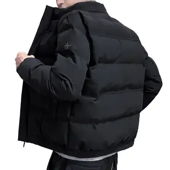 Мужская модная куртка с хлопковой подкладкой, зимняя теплая утепленная ветровка, верхняя одежда, топы, тренч для мужчин, универсальная уличная одежда
