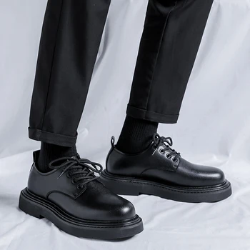 Мужская обувь из натуральной кожи, Оксфорды, мужская свадебная вечеринка, офисная рабочая обувь на шнуровке, элегантные мужские модельные туфли от дизайнерского бренда SINLAKU