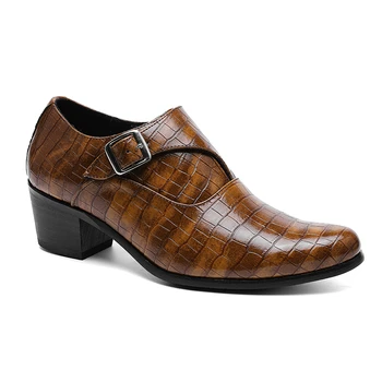 Мужские модельные туфли для официальных вечеринок на шнуровке, Увеличивающие высоту каблука на 6 см, деловые Кожаные туфли с острым носком для офиса, свадьбы, карьеры, более высокие туфли