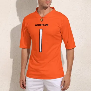 Мужские оранжевые майки для футбола Cincinnati № 1 на заказ, стильная майка для регби, персонализированные тренировочные рубашки для регби