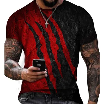 Мужские футболки в стиле ретро, персонализированные комплекты с цифровой печатью, спортивные футболки с короткими рукавами в европейском и американском стиле с рисунком scratch terror
