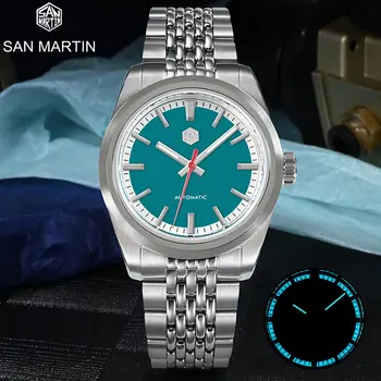 Мужские часы San Martin Модные спортивные часы для дайвинга NH35 Автоматические механические наручные часы Sapphire 200m Водонепроницаемые Светящиеся Reloj