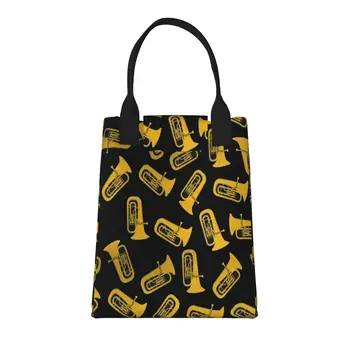 Музыкальный инструмент, большая модная сумка для покупок с ручками, многоразовая хозяйственная сумка из прочной винтажной хлопчатобумажной ткани