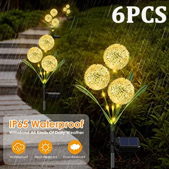 Наружные солнечные садовые фонари с 2 режимами солнечных цветов одуванчика IP65 Водонепроницаемый декоративный светильник для свадьбы на лужайке в саду