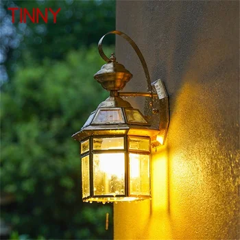 Настенный светильник TINNY Retro Outdoor из латуни, водонепроницаемые бра IP65, светодиодный светильник для дома, крыльца, двора