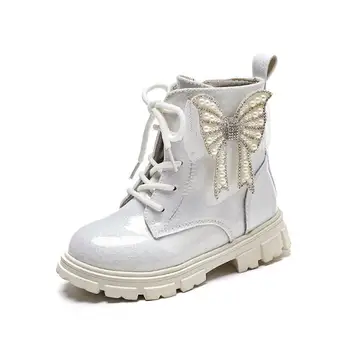 Новая детская обувь, ботинки для детей, размер 21-36, сапоги для девочек, водонепроницаемые зимние детские снегоступы из искусственной кожи, зимние ботинки для девочек