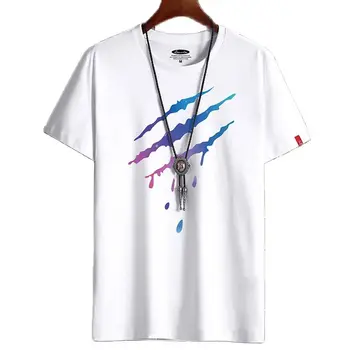 Новая модная мужская одежда, футболка, летняя винтажная футболка с однотонным рисунком, большая уличная футболка в стиле харадзюку в стиле хип-хоп с круглым вырезом