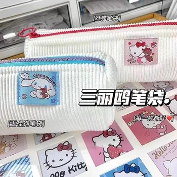 Новая мультяшная сумка для карандашей Kuromi, красивый внешний вид, пенал Sanrio Melody, Студенческая сумка для канцелярских принадлежностей, коробка для канцелярских принадлежностей с милым сердечком для девочек