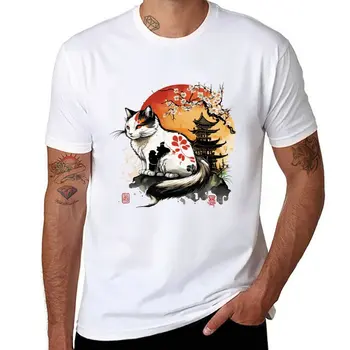 Новая футболка в стиле Мяу оками, рубашка с животным принтом для мальчиков, эстетическая одежда, быстросохнущая рубашка, мужские футболки