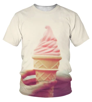 Новейшая женская/мужская футболка с 3D-принтом мороженого 2023 года