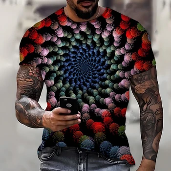 Новинка 2023 года, модная футболка с цветочным рисунком большого размера и коротким рукавом