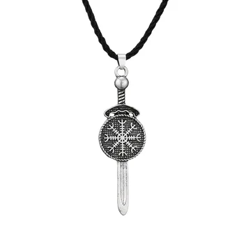 Новое мужское славянское ожерелье с подвеской, простое модное атмосферное мужское ожерелье с подвеской в виде меча викинга, Славянское мужское ожерелье