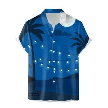 Новые Дизайнерские Гавайские Рубашки Для Мужчин, Модные Гавайские Летние Пляжные Рубашки С Коротким Рукавом И Принтом, Повседневные Топы, Красивые Мужские Рубашки