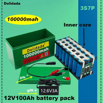 новый литий-ионный аккумулятор 12V 3s7p 100Ah подходит для наружного освещения сельскохозяйственного опрыскивателя, аккумулятор с запасом звука + зарядное устройство