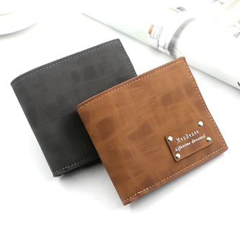 Новый мужской короткий бумажник из искусственной кожи с тремя складками для деловой моды и отдыха, большой вместимостью, карманом для нескольких карт