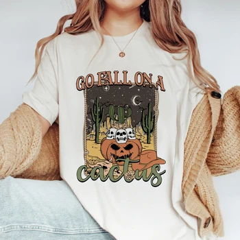 Одежда, женский топ, женская футболка с буквенным принтом, Осенняя мода на Хэллоуин, День Благодарения, женская футболка с забавным рисунком тыквы