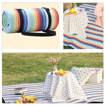 Одеяло для пикника, водонепроницаемый Рип-стоп Коврик для пикника с ремнем для переноски и сумкой для хранения для семейного пикника, кемпинга, вечеринки, пляжного туризма