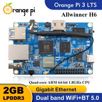 Одноплатный компьютер Orange Pi 3 LTS AllWinner H6 2 ГБ оперативной памяти 8G EMMC Development Board Компьютер под управлением ОС Android 9.0 Ubuntu Debian