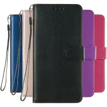 Одноцветный Чехол-бумажник Для Samsung Galaxy S23 S22 S21 A13 A14 A32 A33 A34 A50 A51 A52 A52S A53 A54 с отделениями для карт 5G D01D