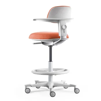 Оранжевый Барный стул с сидячей подставкой, Поворотный Регулируемый Эргономичный Вращающийся Офисный стул для конференц-зала
