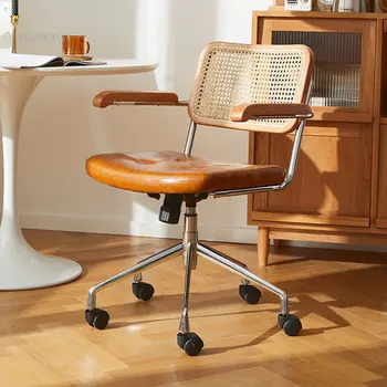 Офисные стулья Nordic, домашний компьютер, подъемник для офисной мебели, игровое кресло, кресло для переговоров, кресло со спинкой из ротанга