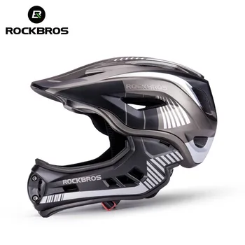 Официальные детские горные шлемы Rockbros Full Face Bike Съемные Встроенные противоударные против пота с 12 вентиляционными отверстиями