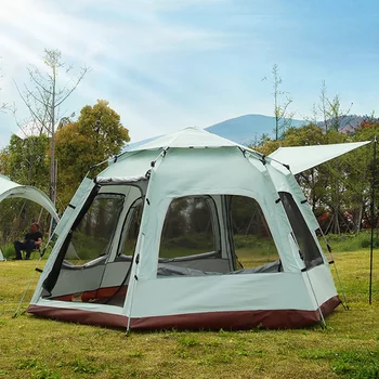 Палатка на 3-4 / 5-8 человек, сверхлегкая водонепроницаемая Автоматическая палатка, портативная 4-сезонная палатка для пеших прогулок, палатка для кемпинга на открытом воздухе