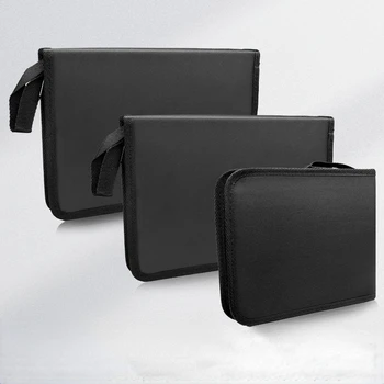 Пенал с 36/48/72 отверстиями, черная сумка-тоут для хранения студенческих канцелярских принадлежностей, простая, модная и удобная в переноске.