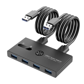 Переключатель USB 3.0, док-станция KVM 2 В 4 выхода, Устройство совместного использования принтера, Адаптер монитора, конвертер KVM