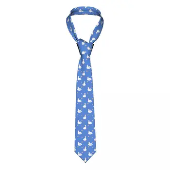 Повседневный узкий галстук со стрелкой, Милая уточка и цветы, тонкий галстук для мужчин, мужские аксессуары, простота для вечеринки, официальный галстук
