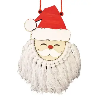 Подвеска Санта Клауса Уникальная подвеска с кисточкой Санта Клауса Праздничное деревянное подвесное украшение для Рождественской вечеринки, принадлежности гладкой формы