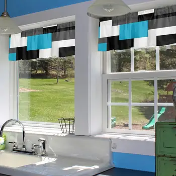 Подзор для штор Современные черные кухонные шторы Стильный декор окна для современного вида Мягкий шелковистый подзор
