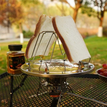 Подставка для поджаренного хлеба на открытом воздухе, Тарелка для тостов из 4 ломтиков, Гриль для барбекю для кемпинга, пикника, Складной Съемный противень для выпечки, Аксессуары