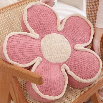 Подушка в форме цветка, подушка в форме цветка, Эстетическая подушка для пола, Милая подушка для сиденья, Декоративная подушка для кровати, дивана, Прочный Розовый