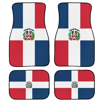 Полный комплект автомобильных ковриков с принтом флага Доминиканской Республики, высококачественные патриотические автомобильные ковры для женщин и мужчин Auto Alfombrillas Coche