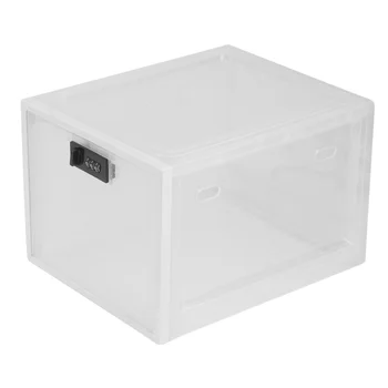 Прозрачный ящик для хранения продуктов в холодильнике с замком паролем Коробка для лекарств Мобильный Телефон Планшет Коробка для пароля A