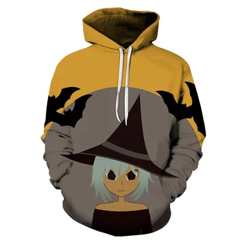 Простой стиль Хэллоуин 3D Тыквенная голова Графические толстовки Мужчины Женщины Весна Осень Толстовки с капюшоном Пальто для мальчиков и девочек Топы Одежда